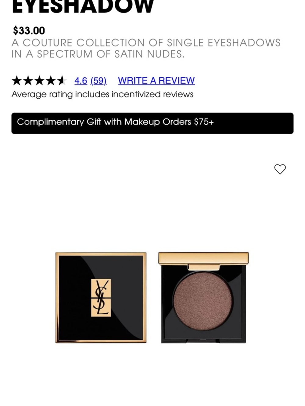 Yves Saint Laurent Satin crush single Eyeshadow